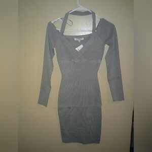 NWT Gauze Surplice Halter Mini Dress